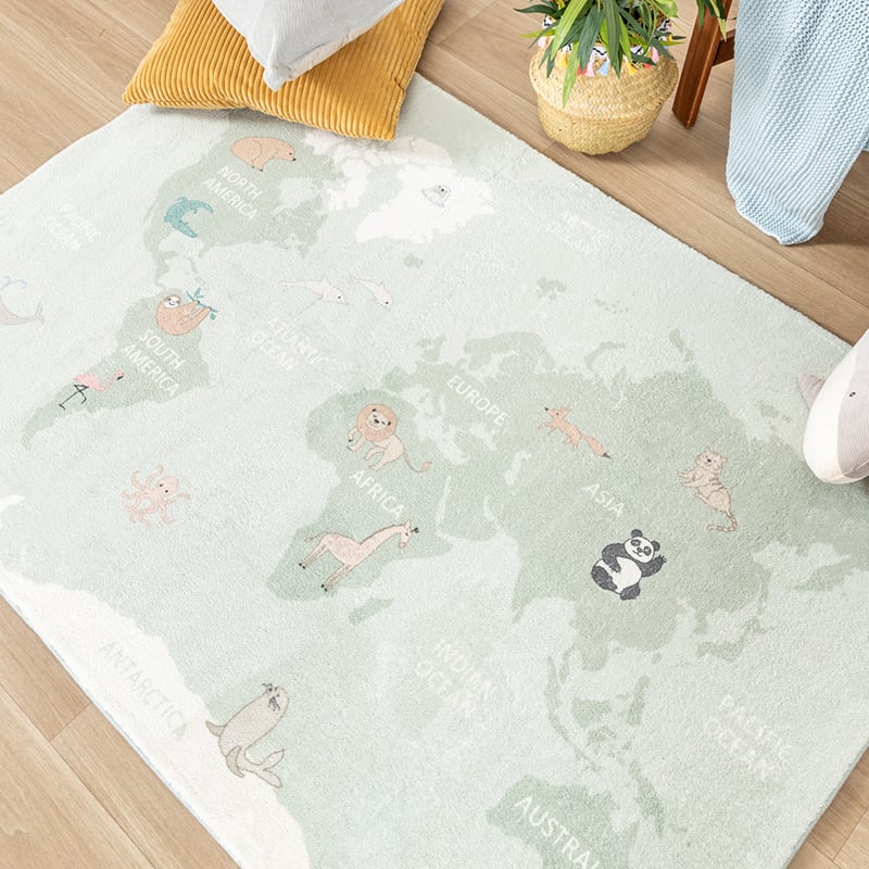 Kids Rug - Globe Mint