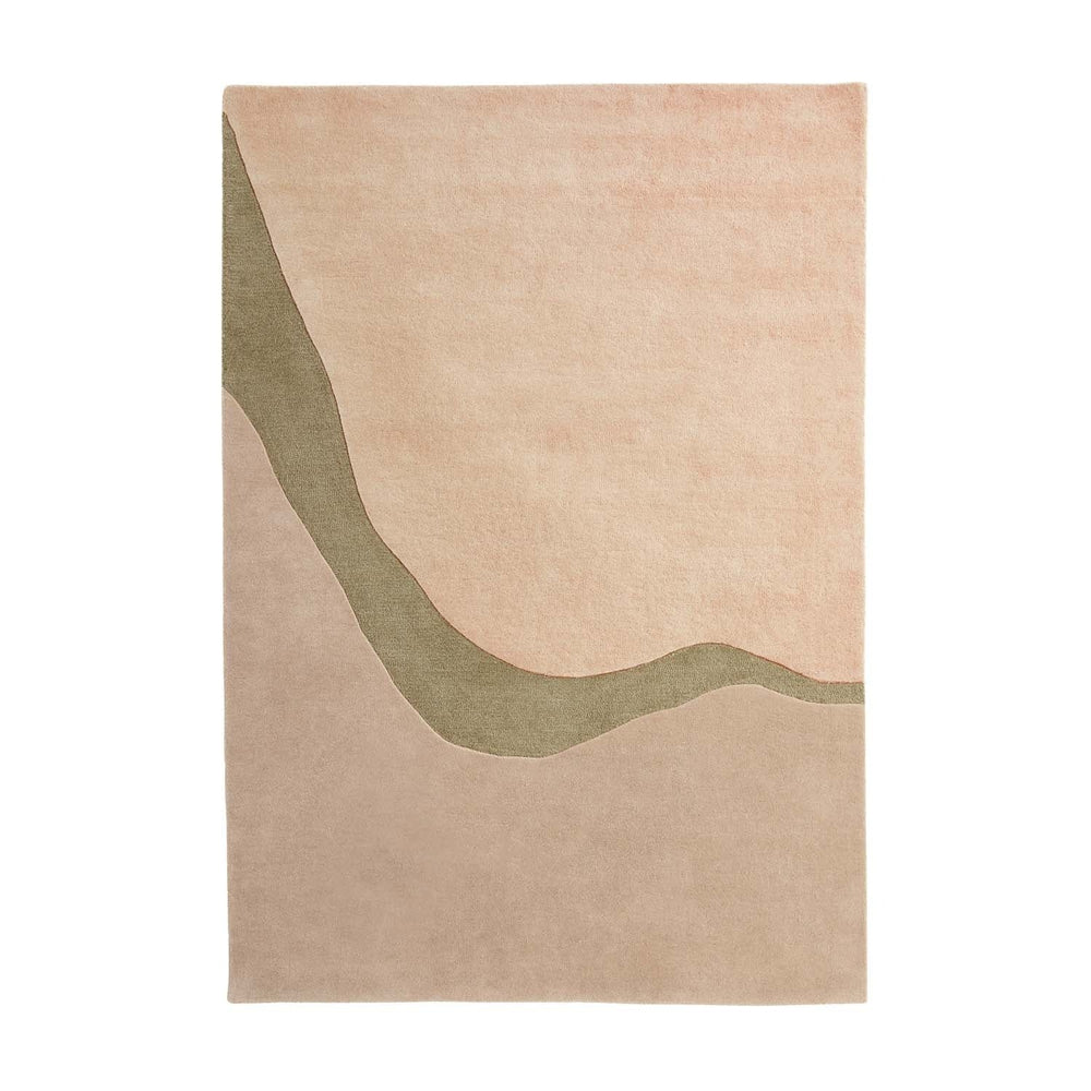 Wool floor rug - Organix Green/Beige 750