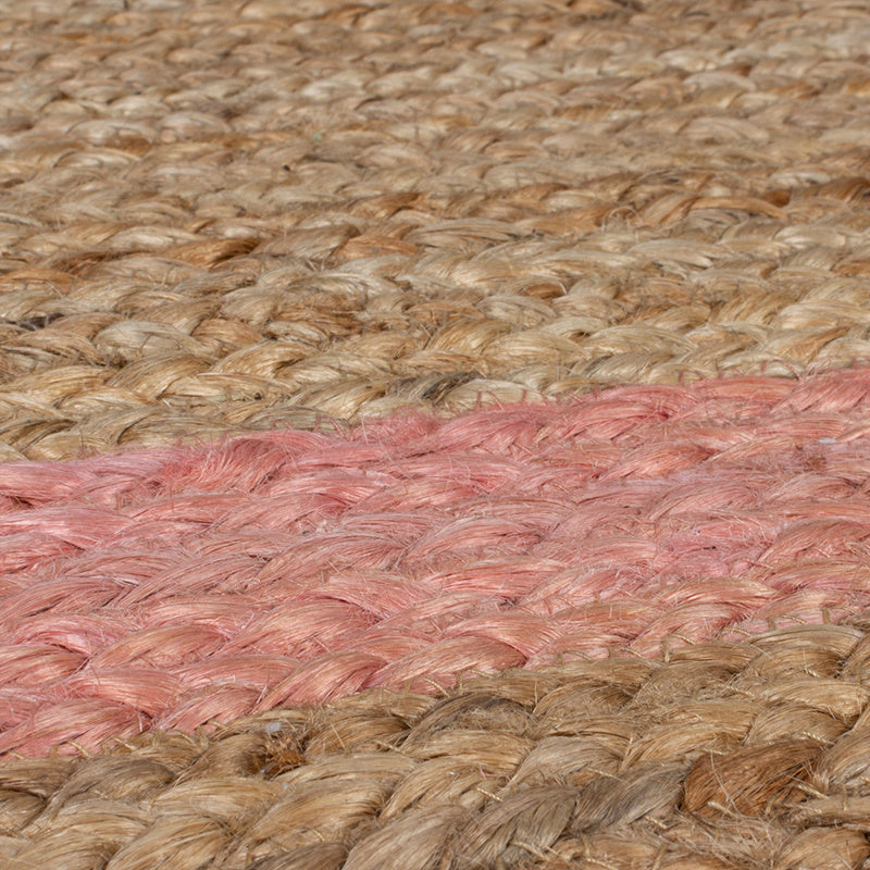 Jute floor rug - Grazo Natural/Pink