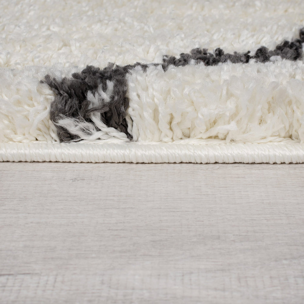 Berber Floor Rug - Riado Zigzag Black/White