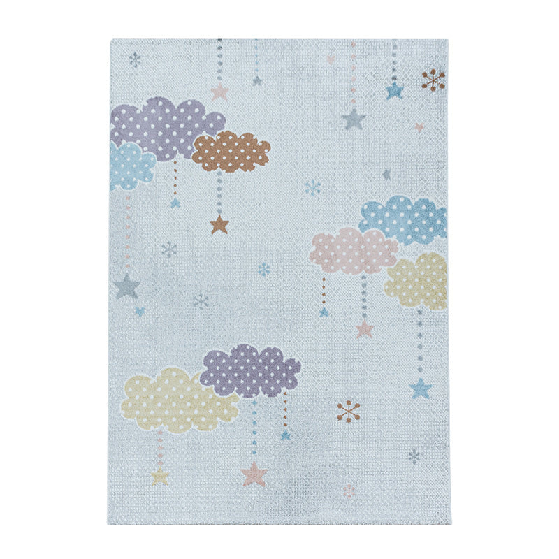 Children's Floor Rug - Lucy Clouds White