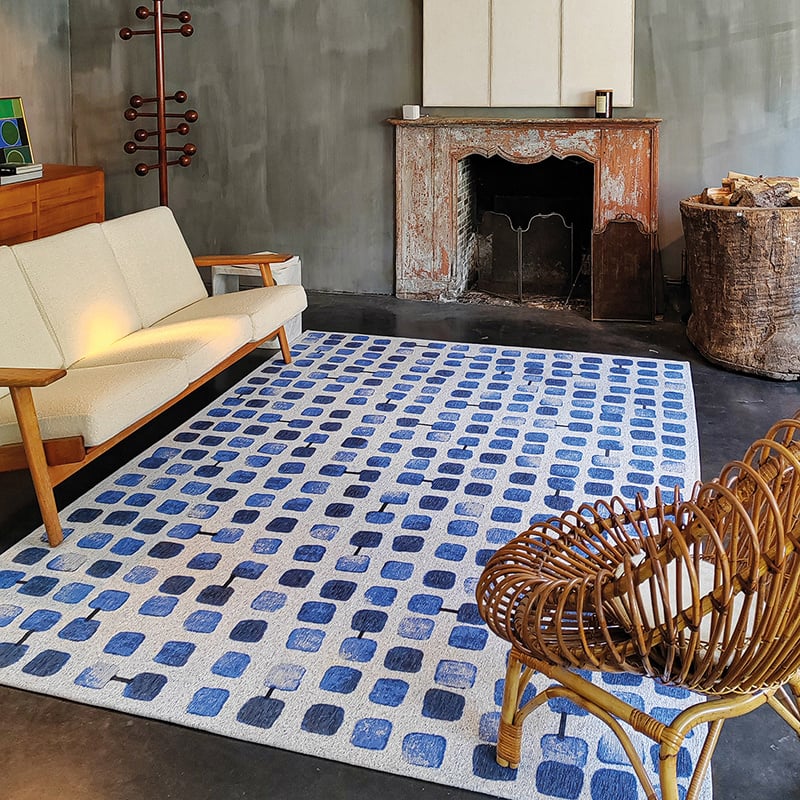 Abstract floor rug - Cobblestone Amparo Blues 9348