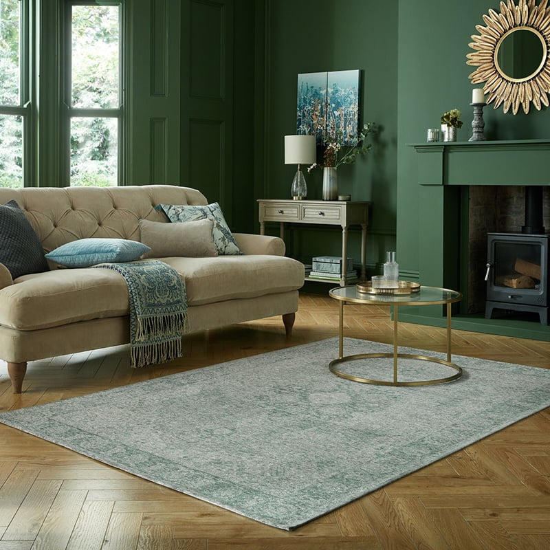 Oriental floor rug - Mannito Antique Green