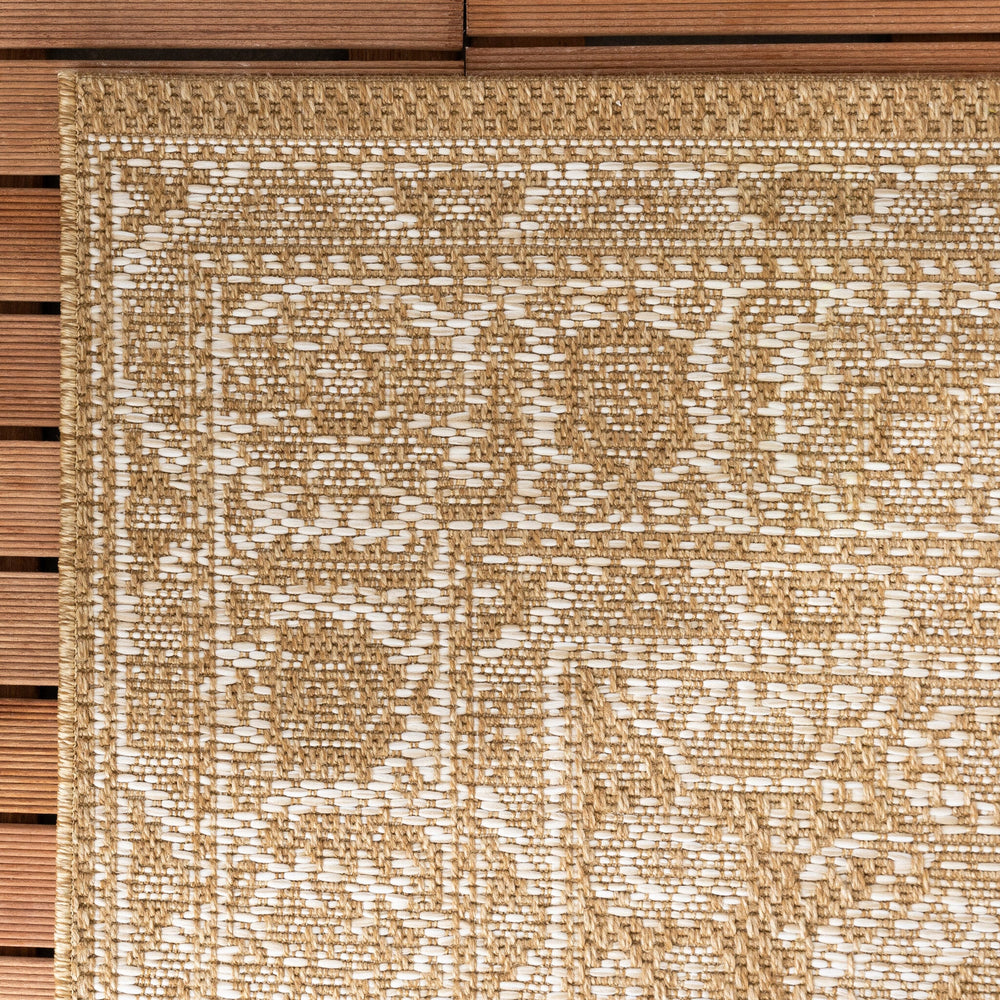 Jute Outdoor Rug - Daisy Medaillon White