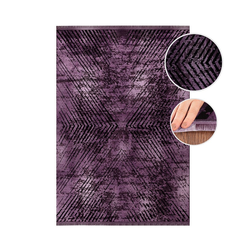 Abstract floor rug - Elitha Geo Purple