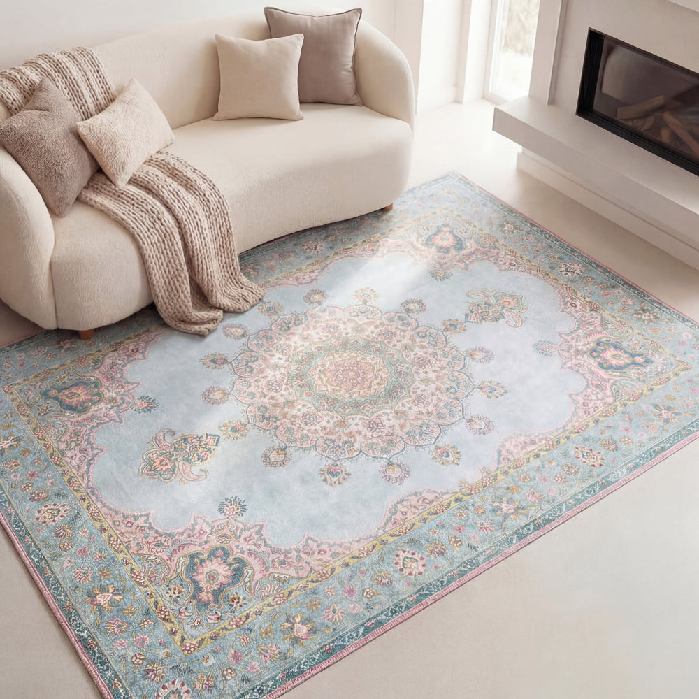 Vintage Rug - Lily Medallion Light Blue