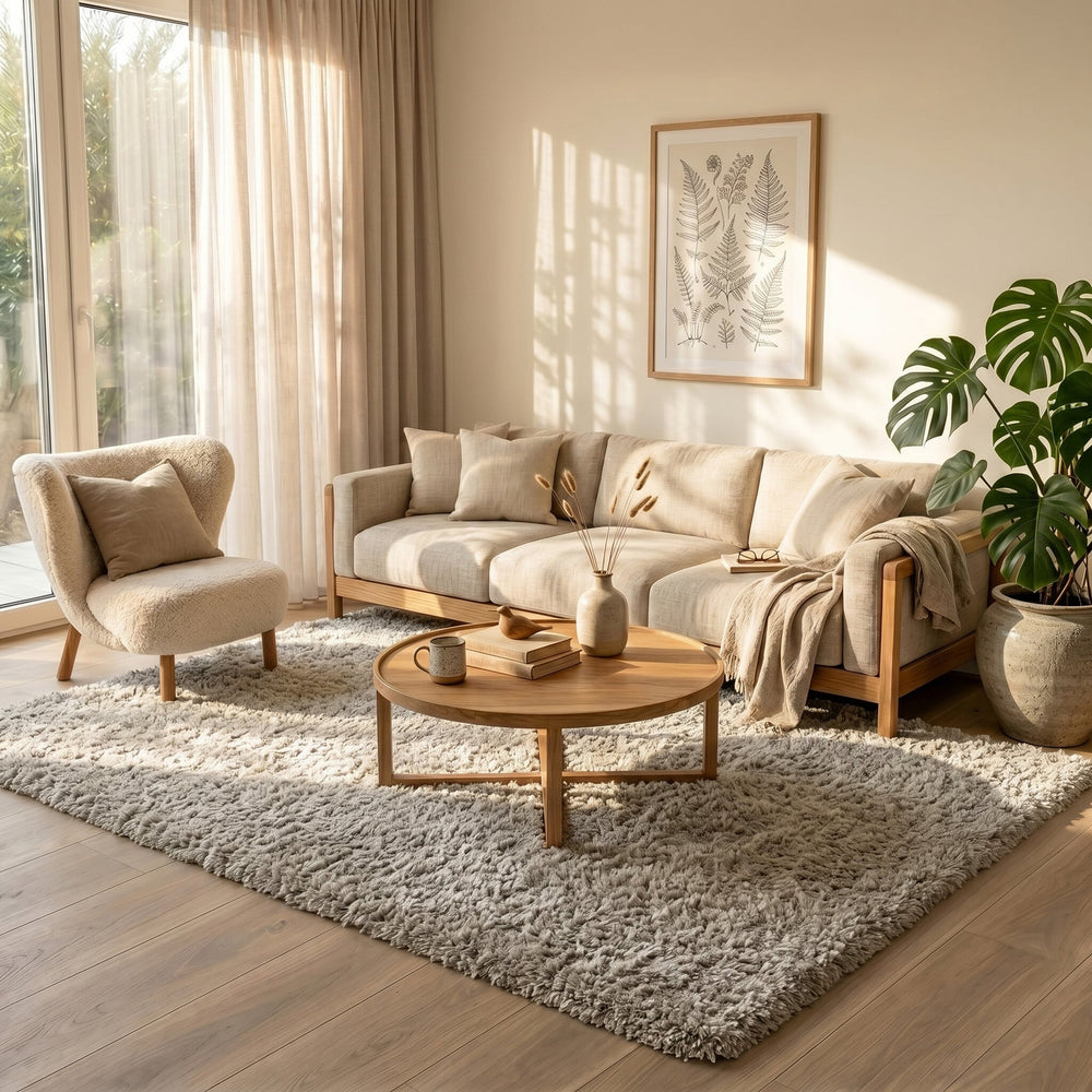 Shaggy Rug - Blaze Beige/Grey