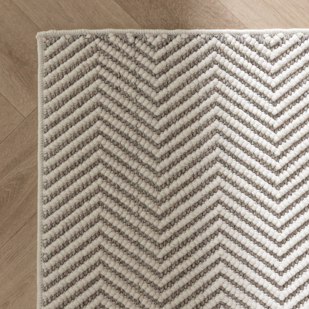 Sustainable floor rug - Lorre Lines Cream/Grey