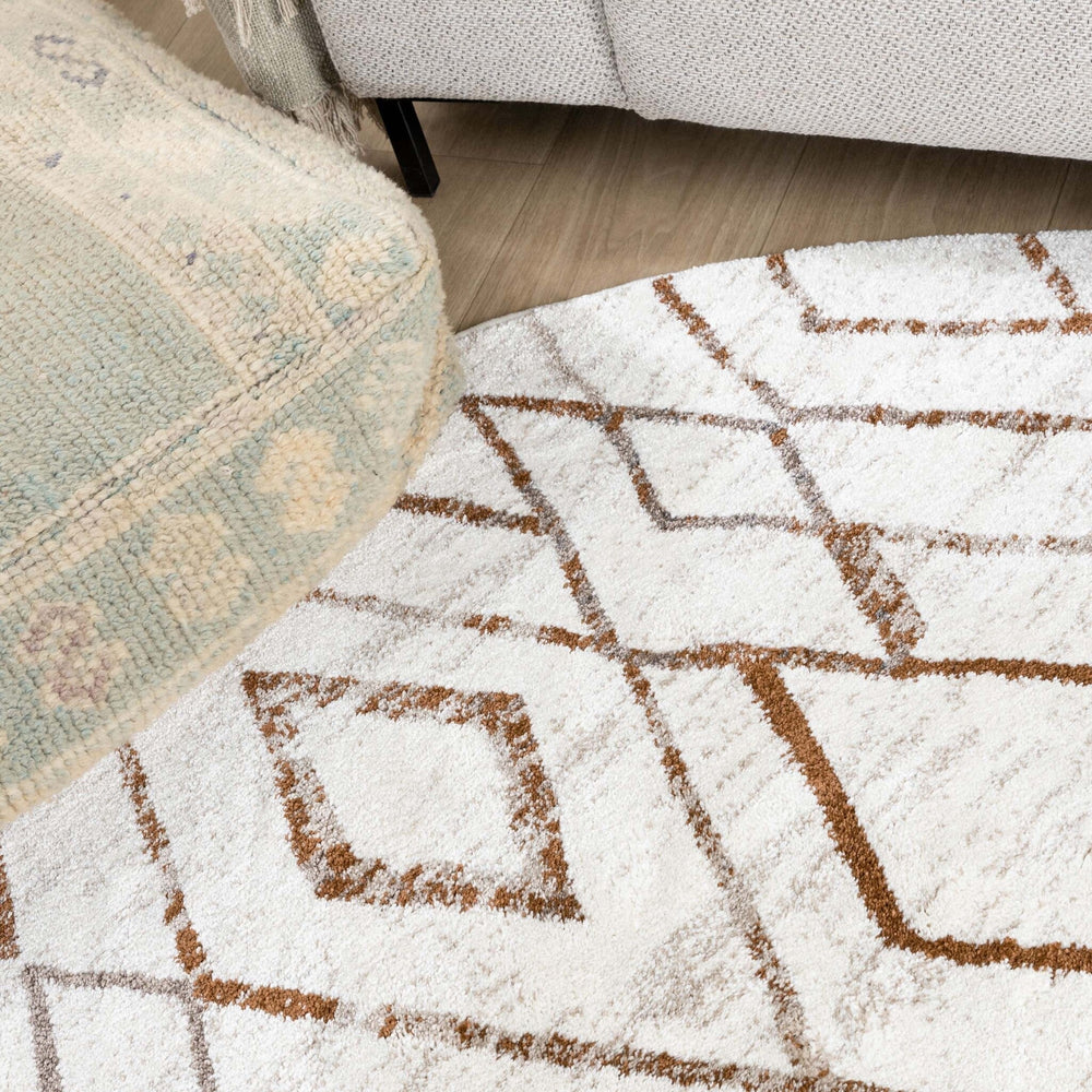 Round Berber Rug - Blend Diamond Terra