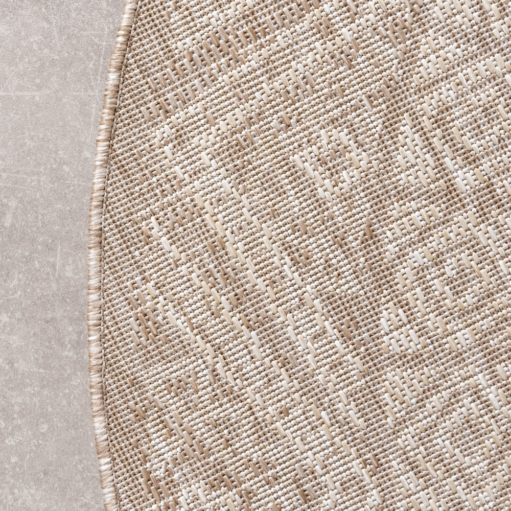 Round Jute Outdoor Rug - Atlas Aztec Brown/Cream