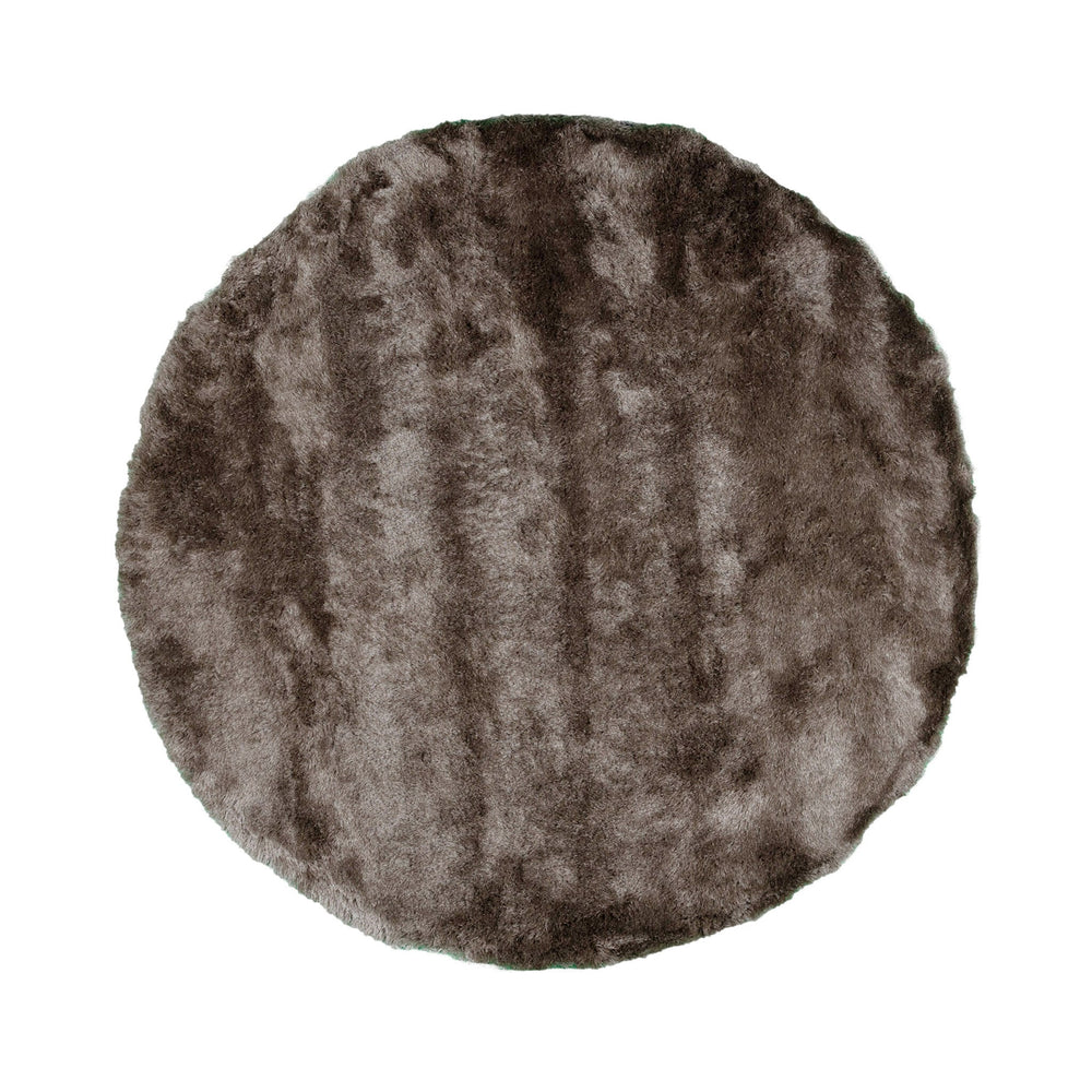 Round High Pile Rug - Glorious Silver/Grey