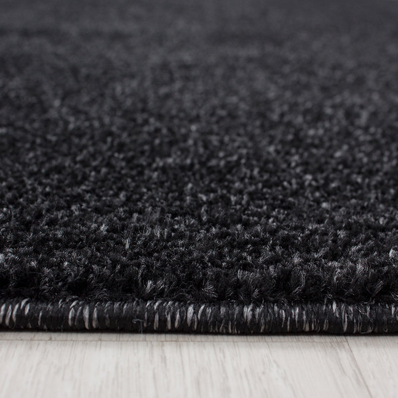 Round low-pile floor rug - Asa Anthracite