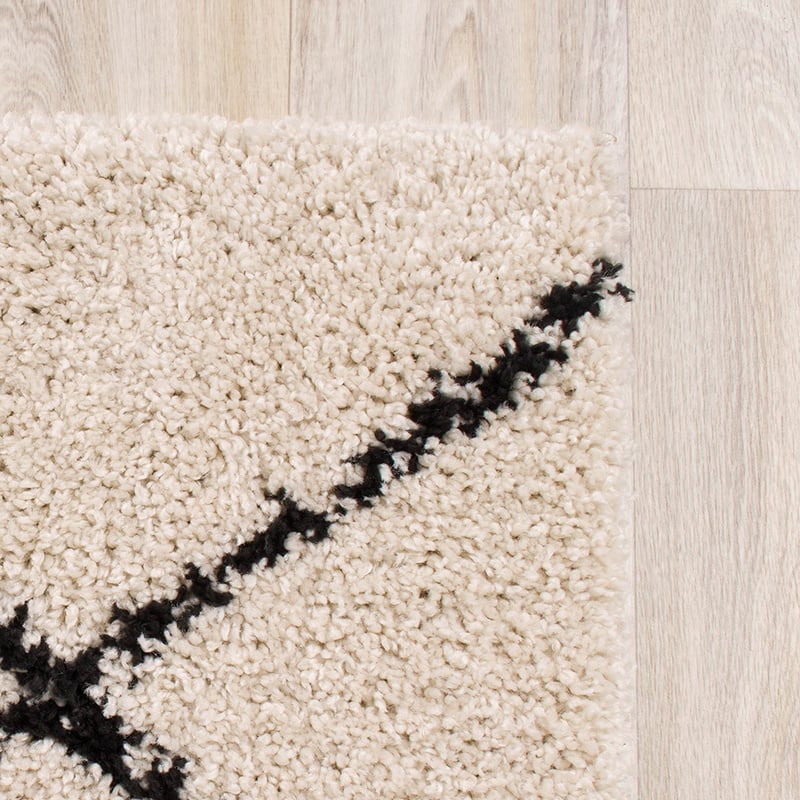 High Pile Runner - Grand Lines Cream/Black