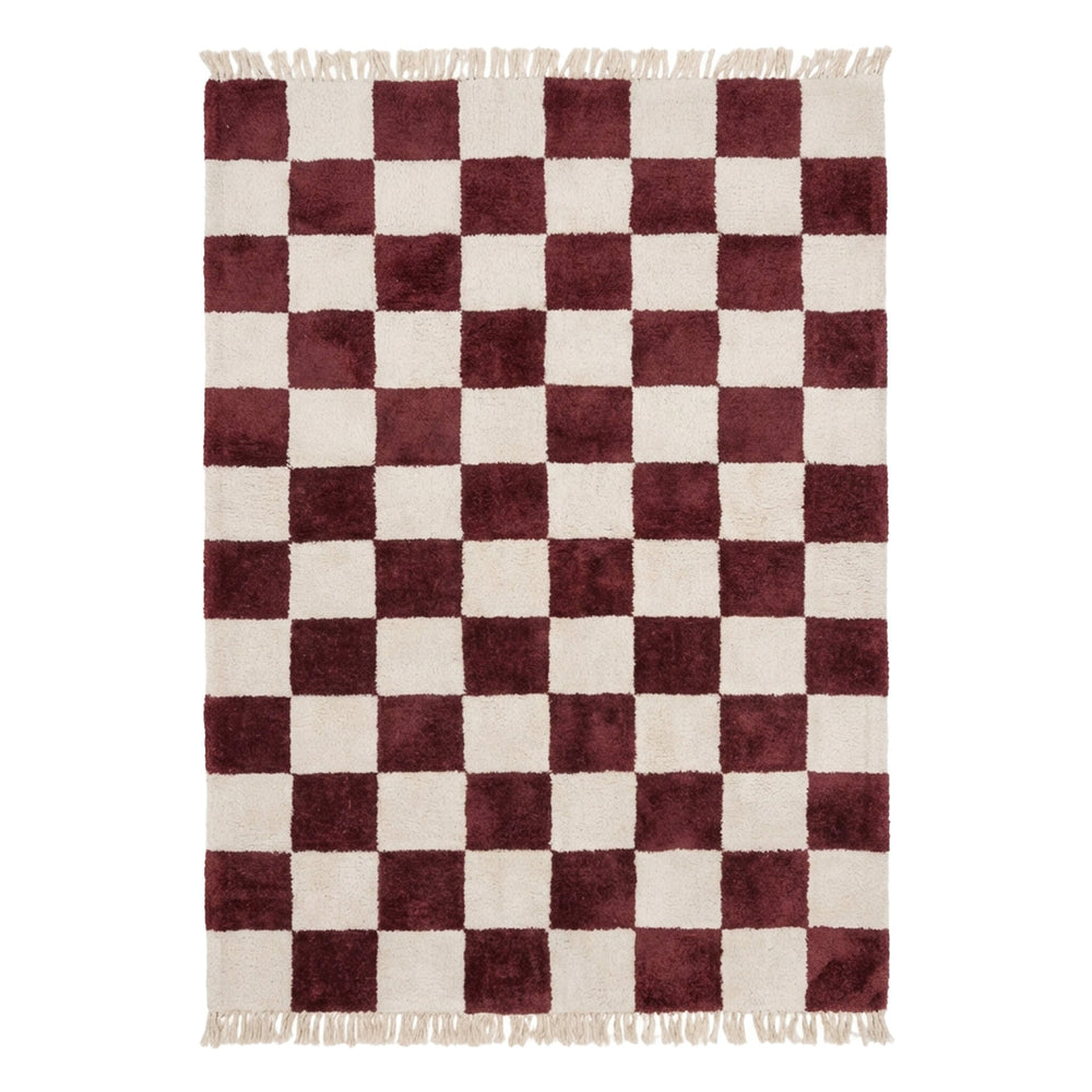 Checkerboard rug - Blox Fringe Red