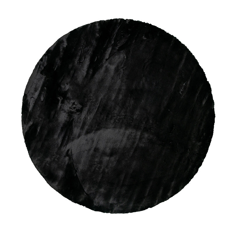 Round High Pile Rug - Comfy Supreme Black