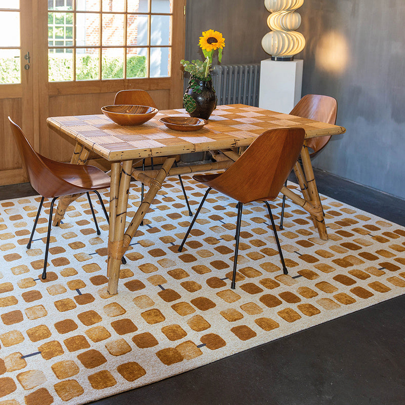Abstract floor rug - Cobblestone Peach Party 9346
