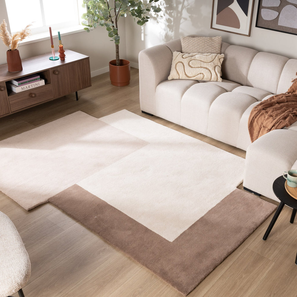 Wool Abstract Rug – Jules Creme/Taupe