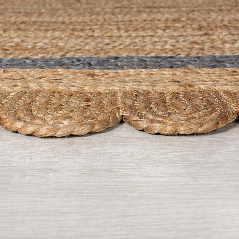 Jute floor rug - Grazo Natural/Grey