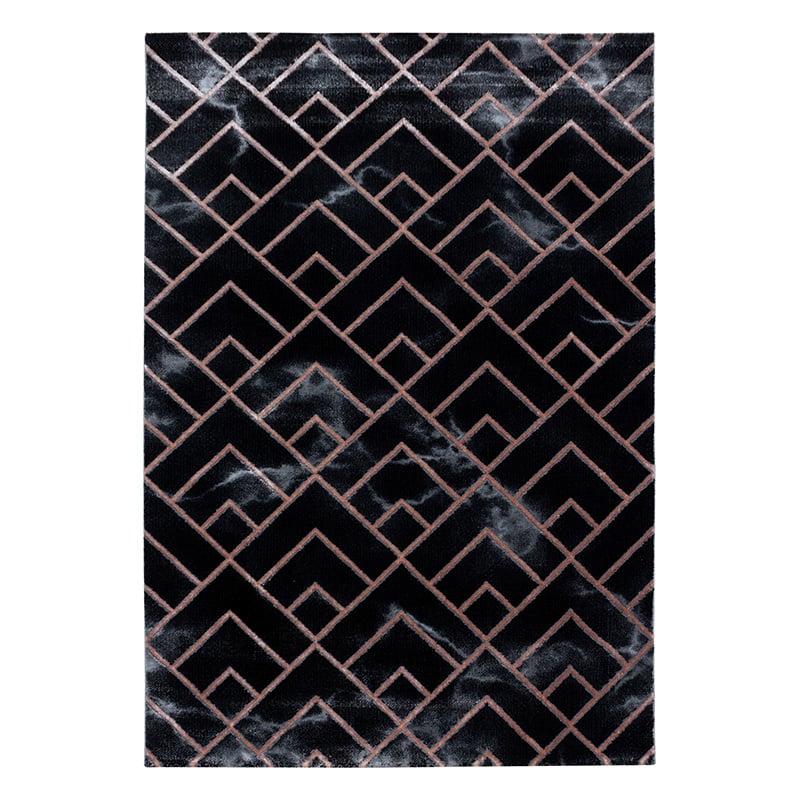 Modern floor rug - Marble Pattern Anthracite/Brown