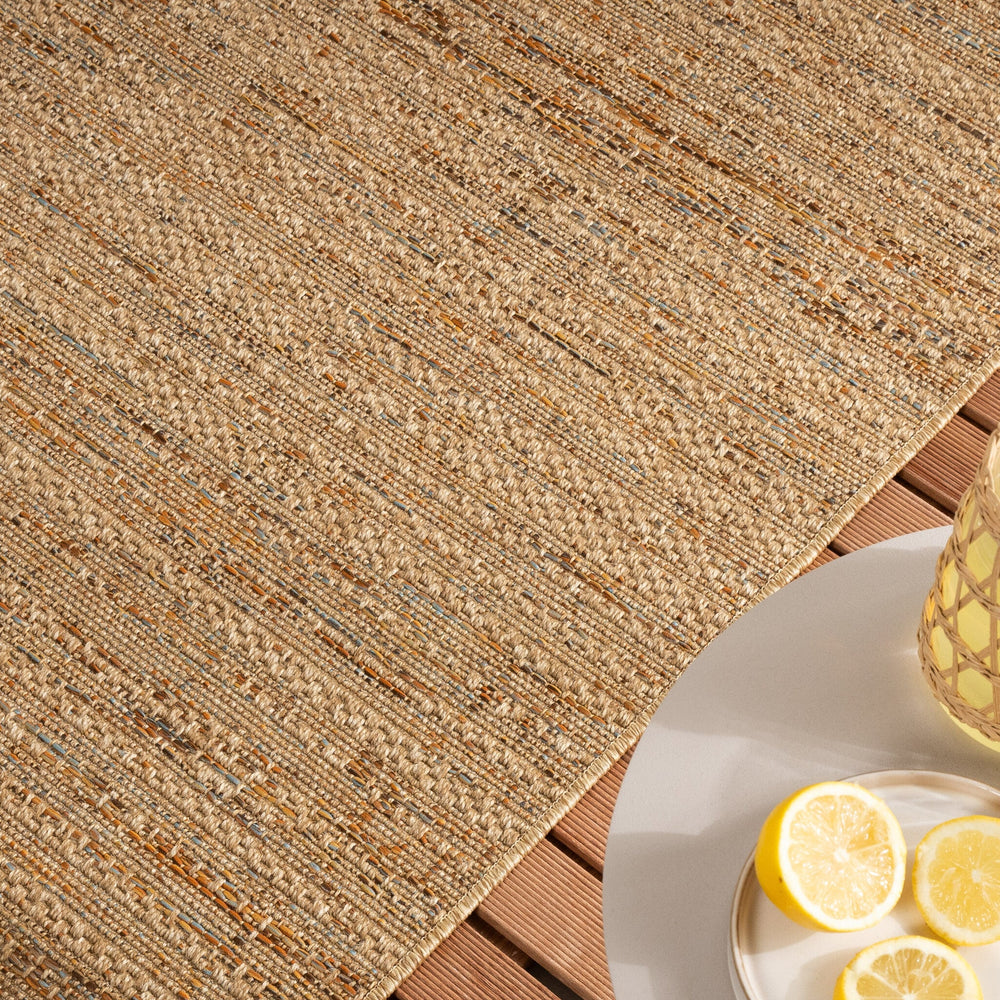 Jute Outdoor Rug - Daisy Lines Multicolour