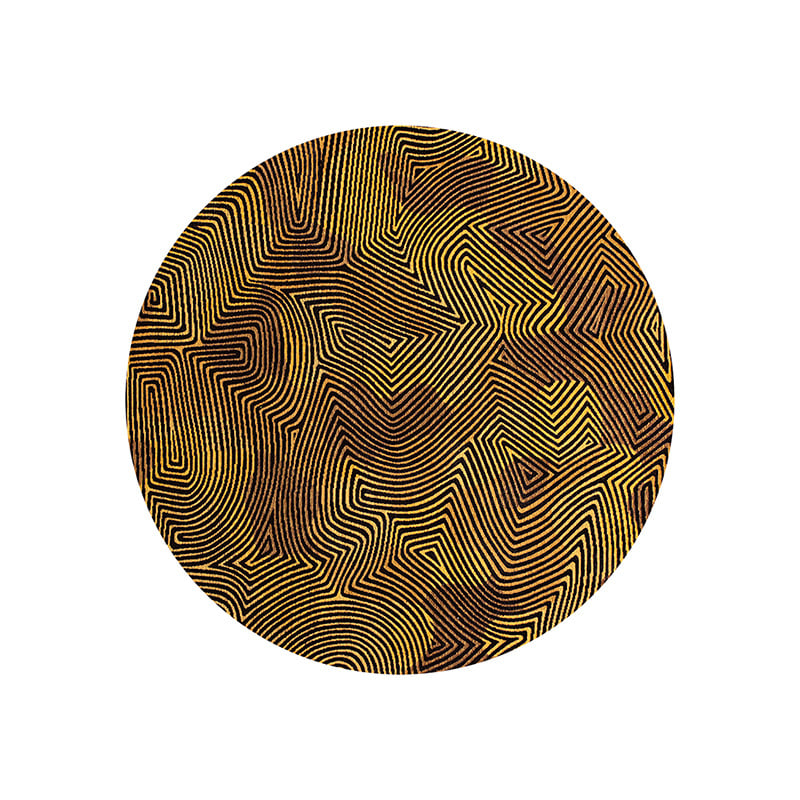 Round modern floor rug - Meditation Coral 9227 Brown