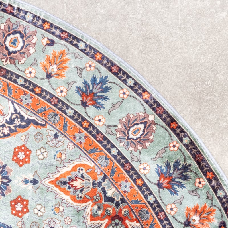 Round Vintage Rug - Imagine Oriental Green