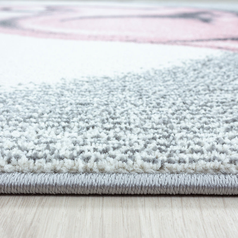 Round children's floor rug - Bambi Deer Pink