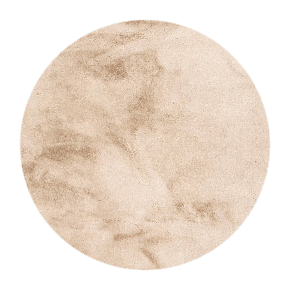 Round High-Pile Rug – Comfy Supreme Beige