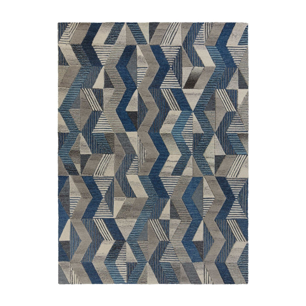 Graphic floor rug - Mado Asher Grey/Blue