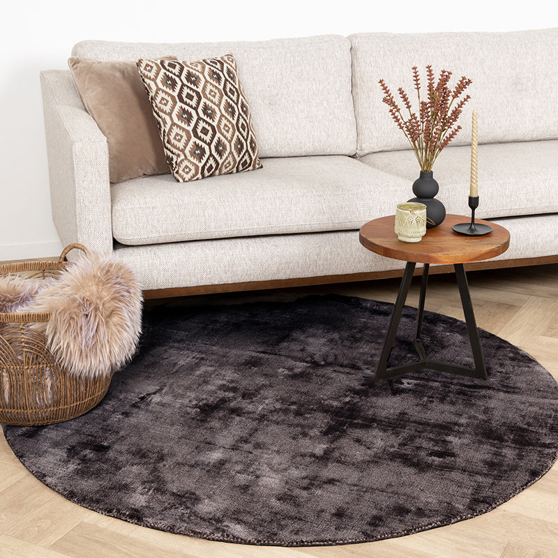 Round Viscose Rug - Pearl DonkerBrown