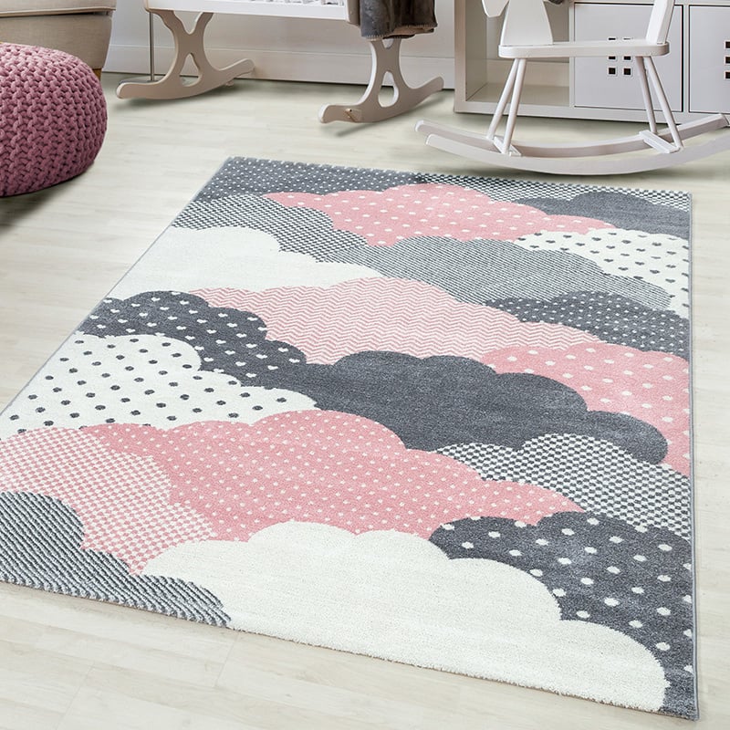Children's floor rug - Bambi Clouds Pink