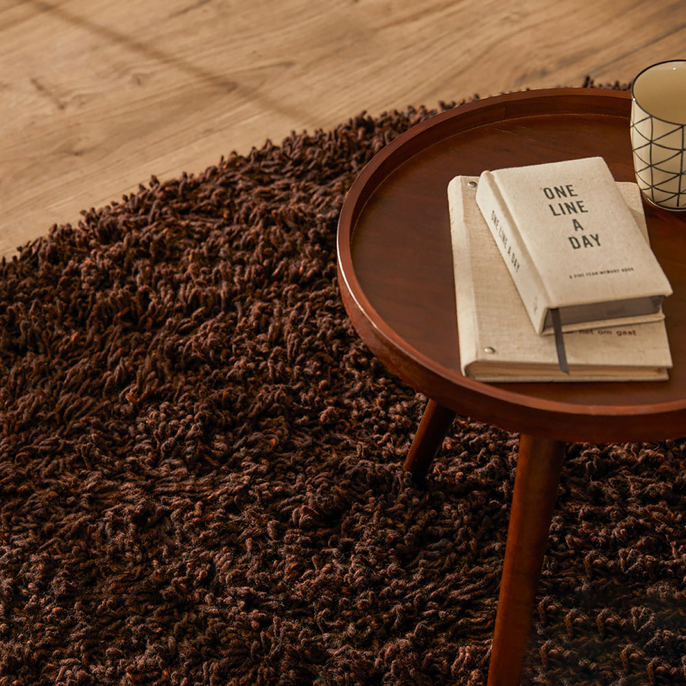 Wool Floor Rug Custom-made - Berbero Lungo Brown 522