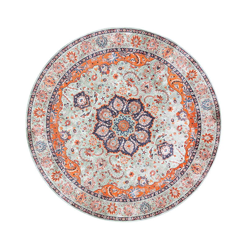 Round Vintage Rug - Imagine Medallion Green