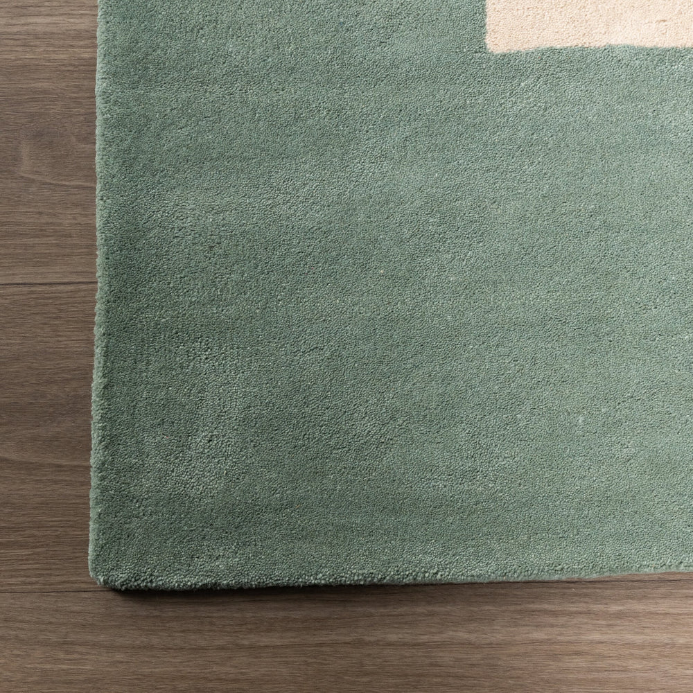 Wool Abstract Rug – Jules Creme/Green