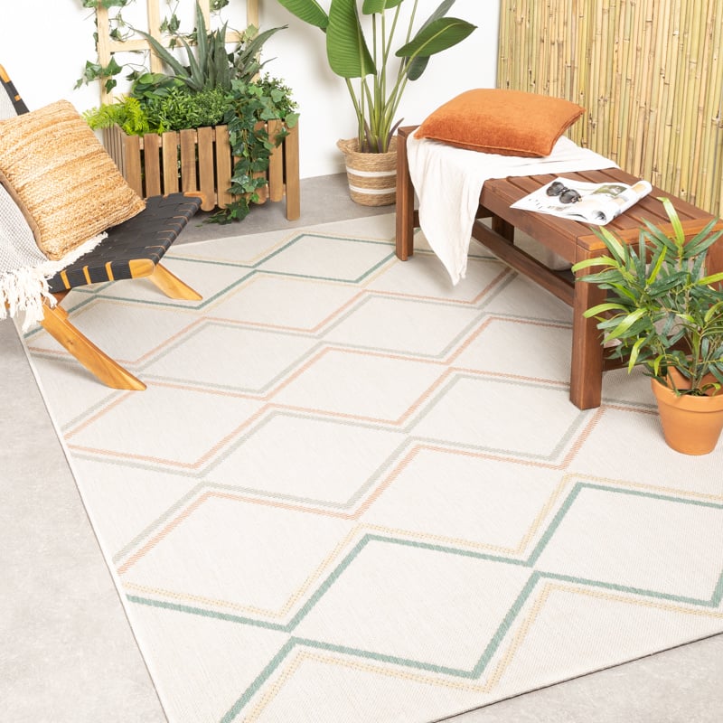 Modern Outdoor Rug - Playa Pattern Cream