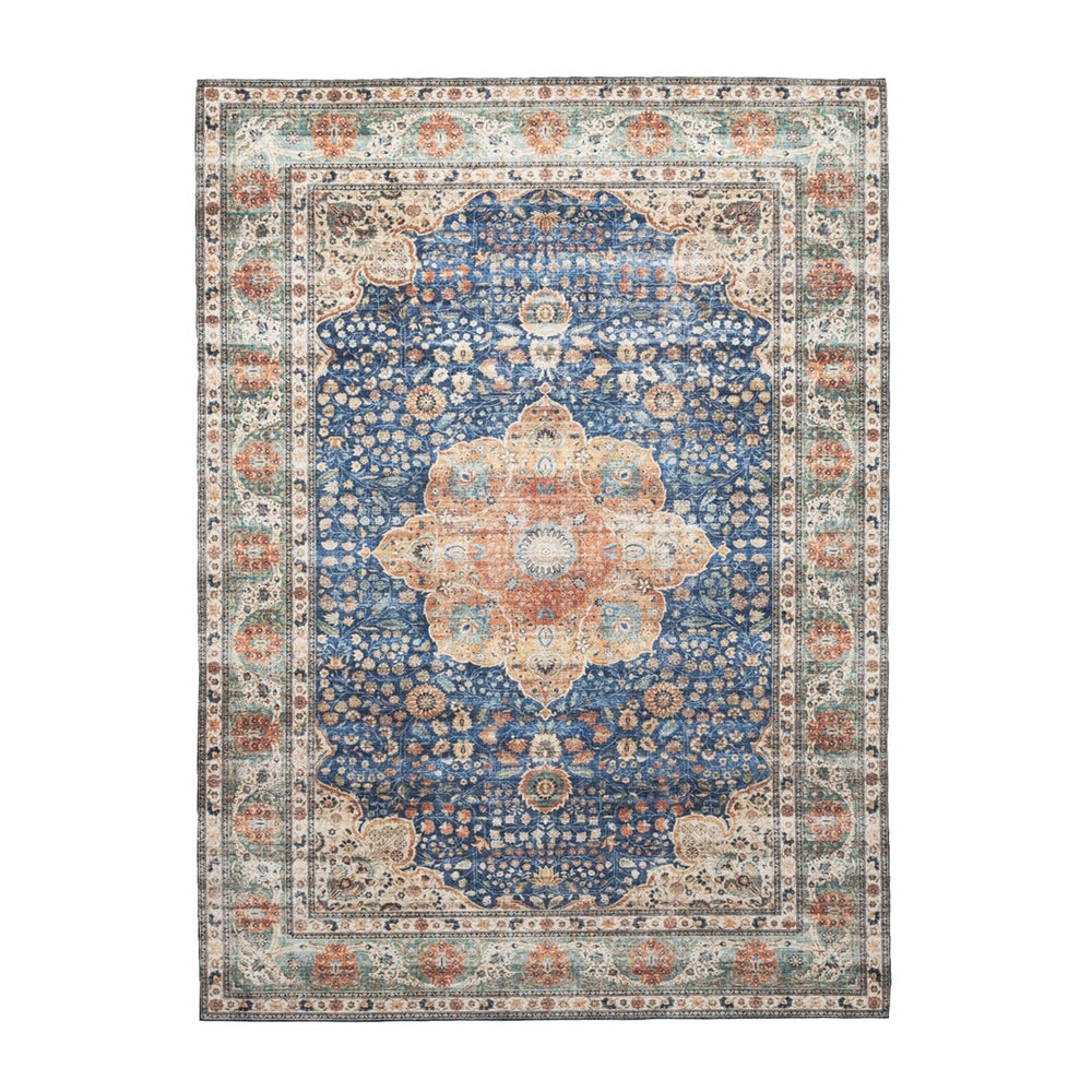 Indoor Outdoor Rug - Kairo Medallion Dark Blue/Terra