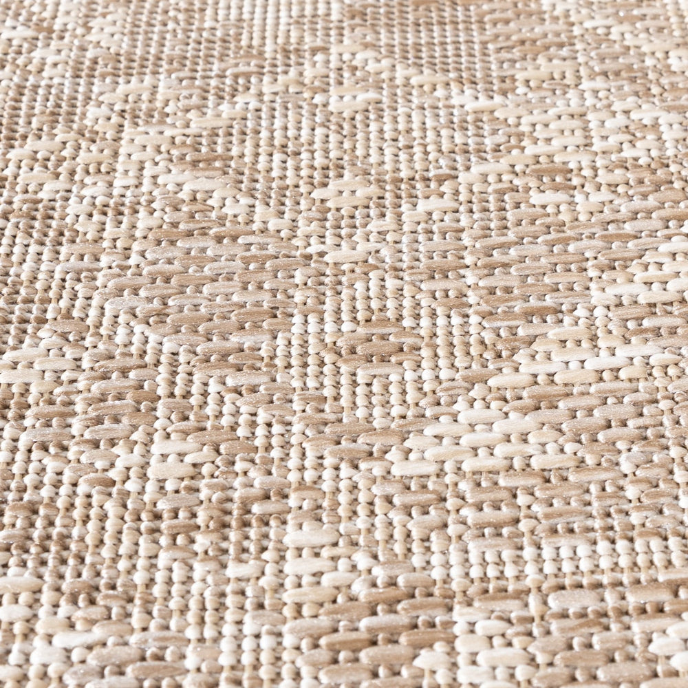 Round Jute Outdoor Rug - Atlas Aztec Brown/Cream