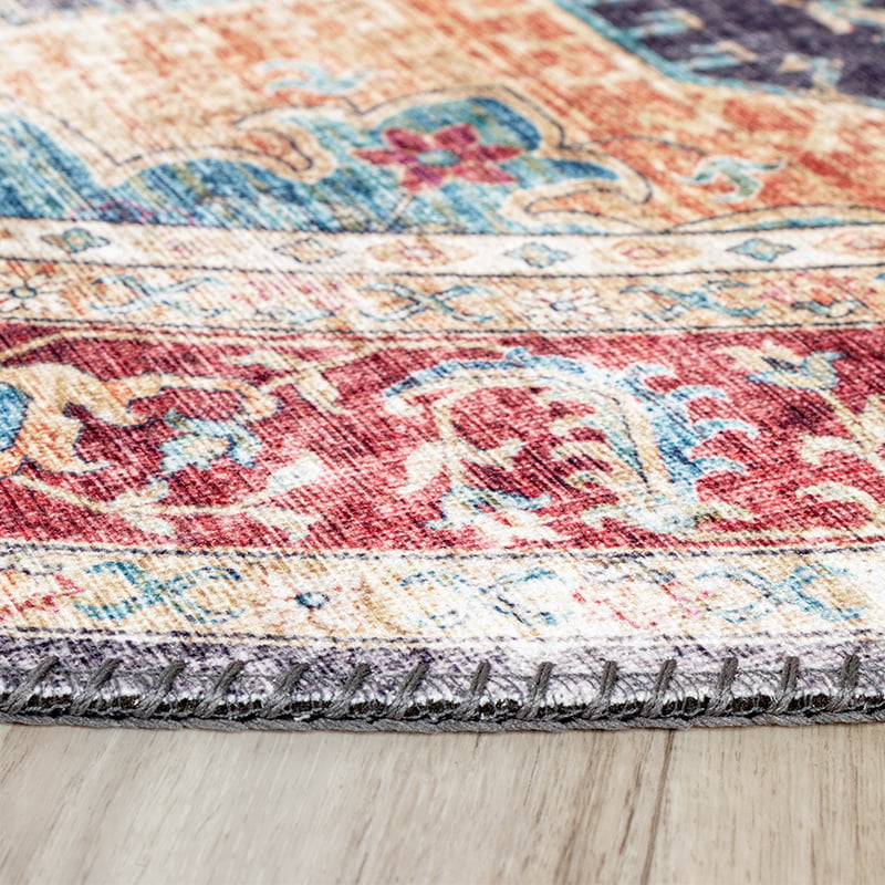 Round Vintage Rug - Azara Blue/Red