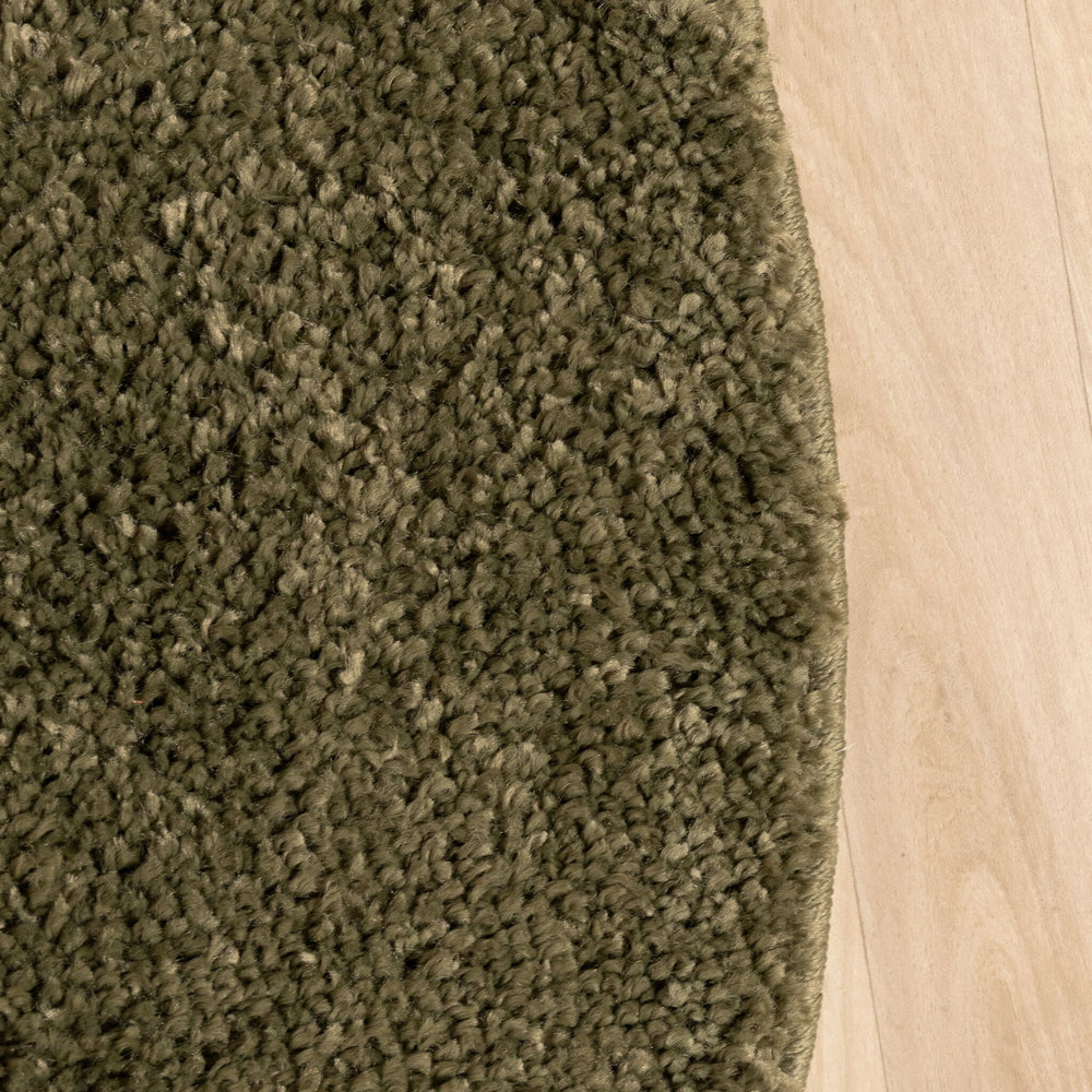 Round High-Pile Rug – Wish Green