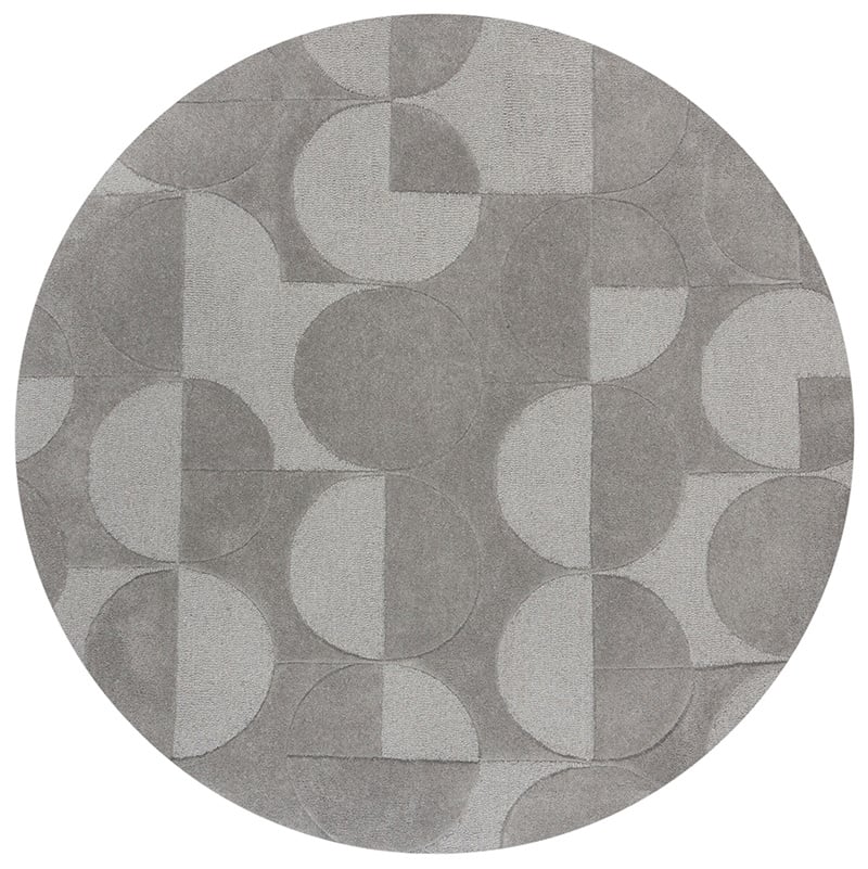 Round modern floor rug - Mozo Gigi Gray