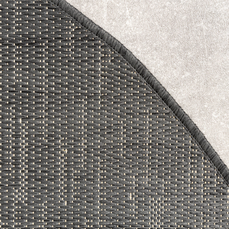 Round Outdoor Rug - Malta Melange Black