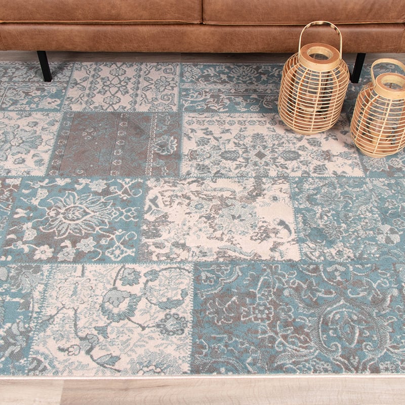 Patchwork Rug - Miracle Gray/Blue