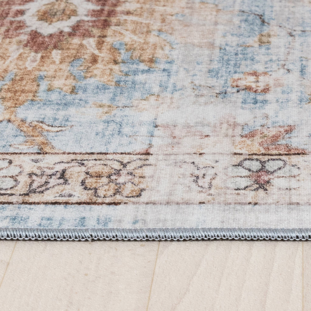 Round oriental rug - Leyla Medallion Light Blue