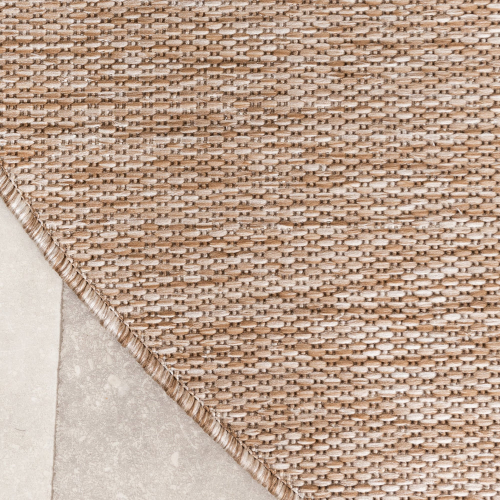 Round Indoor & Outdoor Rug - Sierra Curves Beige/Cream