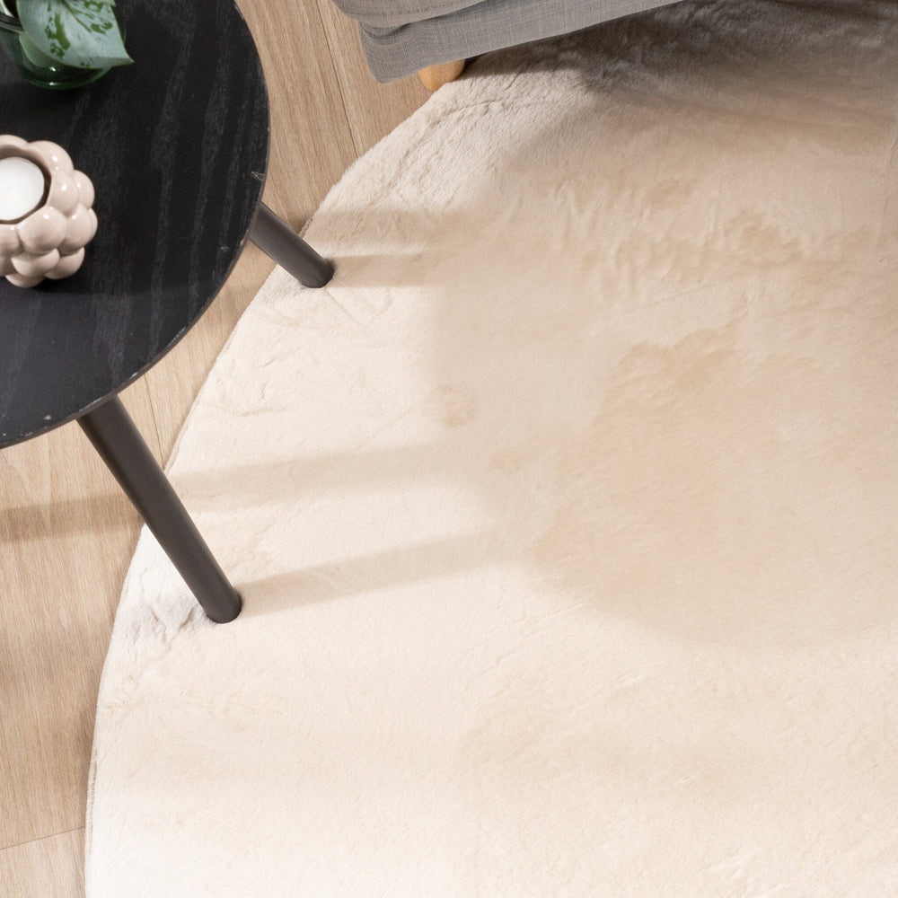 Oval Low-Pile Rug – Cozy Cream