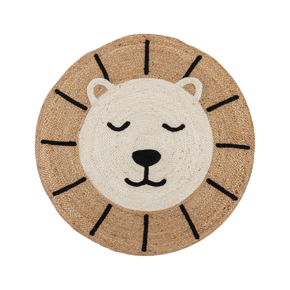 Jute Children's Floor Rug - Julio Lion Beige