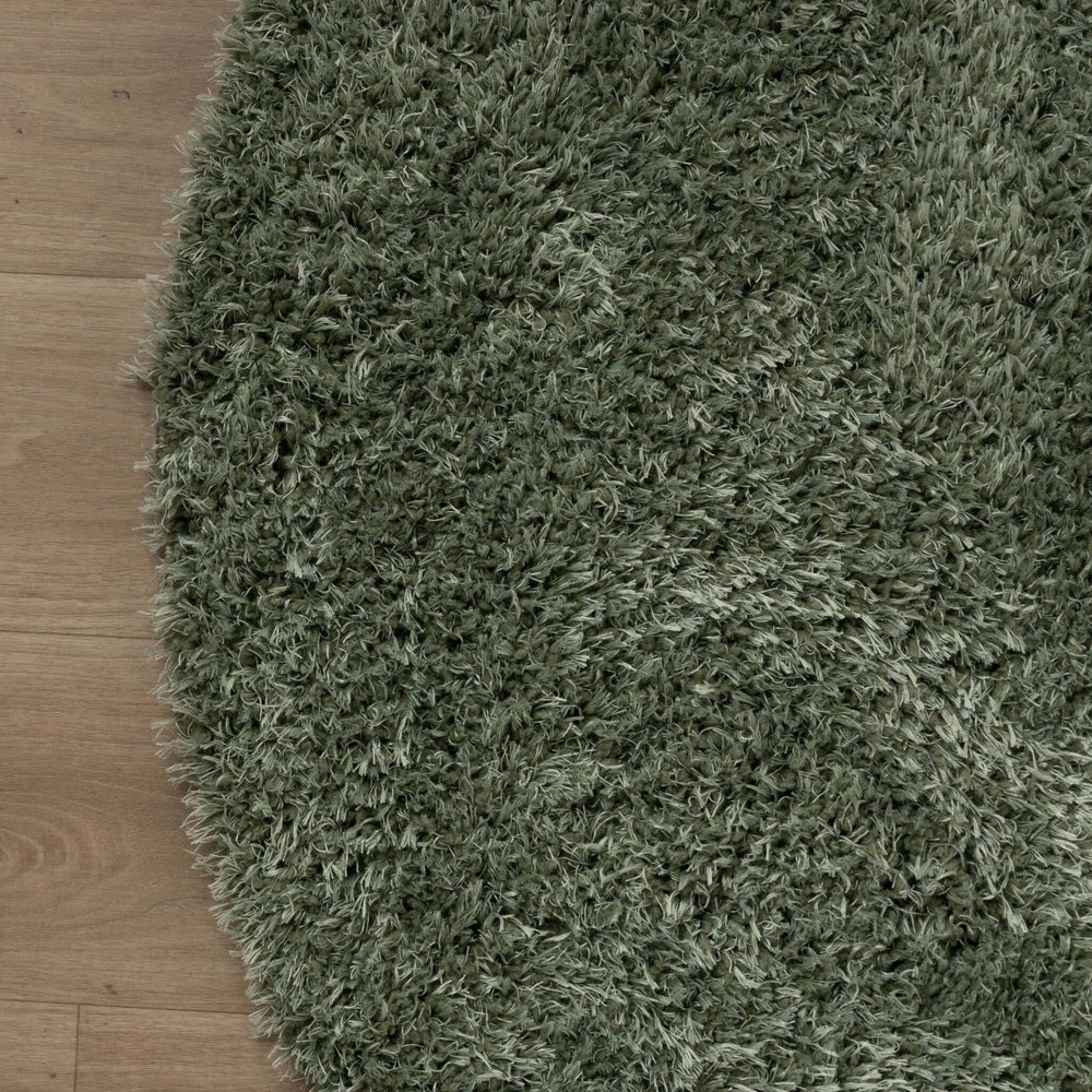 Round Shaggy Rug - Blaze Green