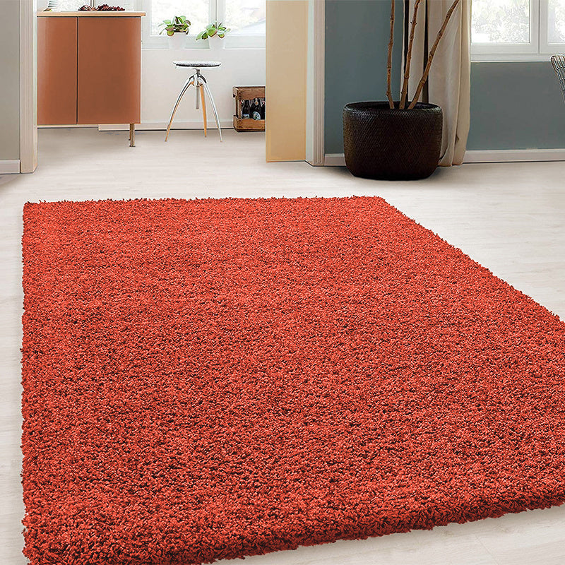 High Pile Rug - Solid Red
