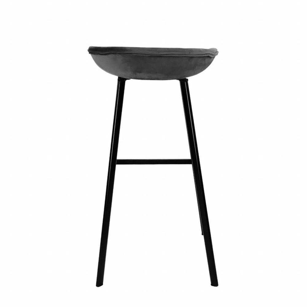 Velvet bar stool - Anthracite