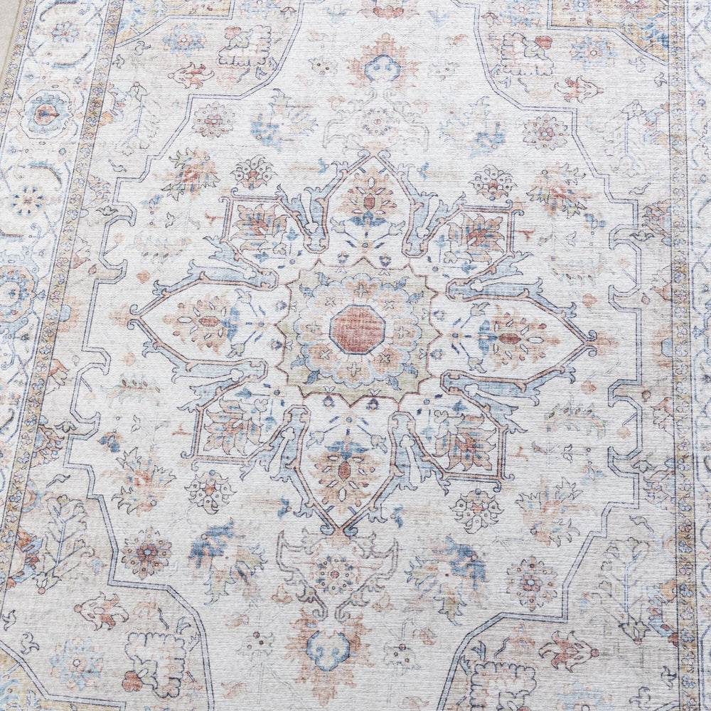Washable Runner - Domingo Mandala White